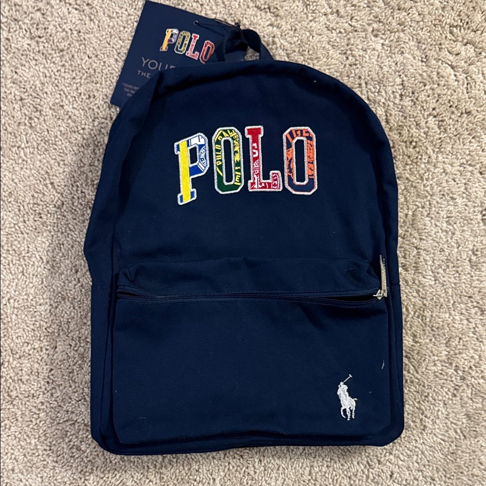 Polo by Ralph Lauren Dark Blue Backpack with Colorful Logo